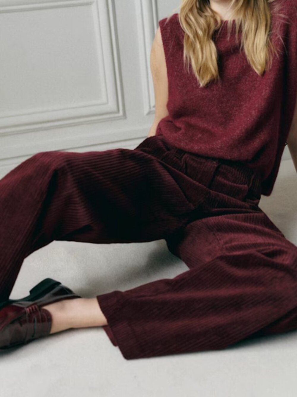 Sezane Ari Pant Burgundy - Size 6